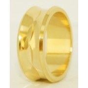 Aliança em Ouro Amarelo 18K Personalizado Trabalhado.